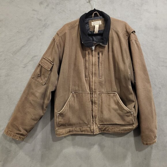 Duluth Trading Company Jacket Mens 2XL Brown Duck Canvas Collar Field Work - Picture 1 of 7